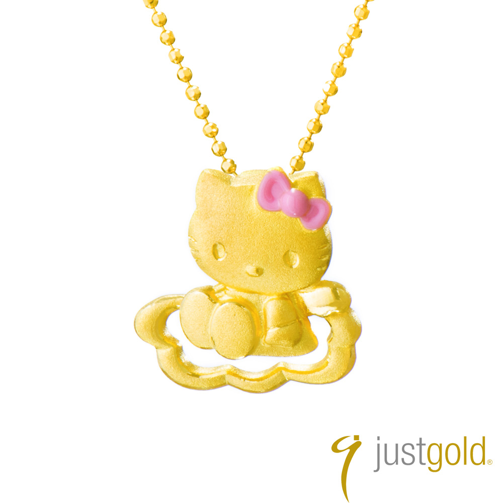 鎮金店Just Gold Hello Kitty純金系列 戀愛物語-黃金墜子