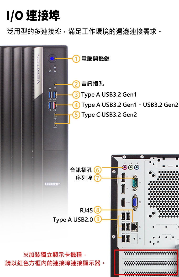 Acer Veriton VM6690G 商用電腦i7-12700/16G/512SSD+2TB/GTX1650 4G