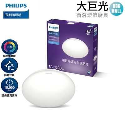 【Philips 飛利浦】品繹 LED吸頂燈 17W 晝光色6500K(PA007)