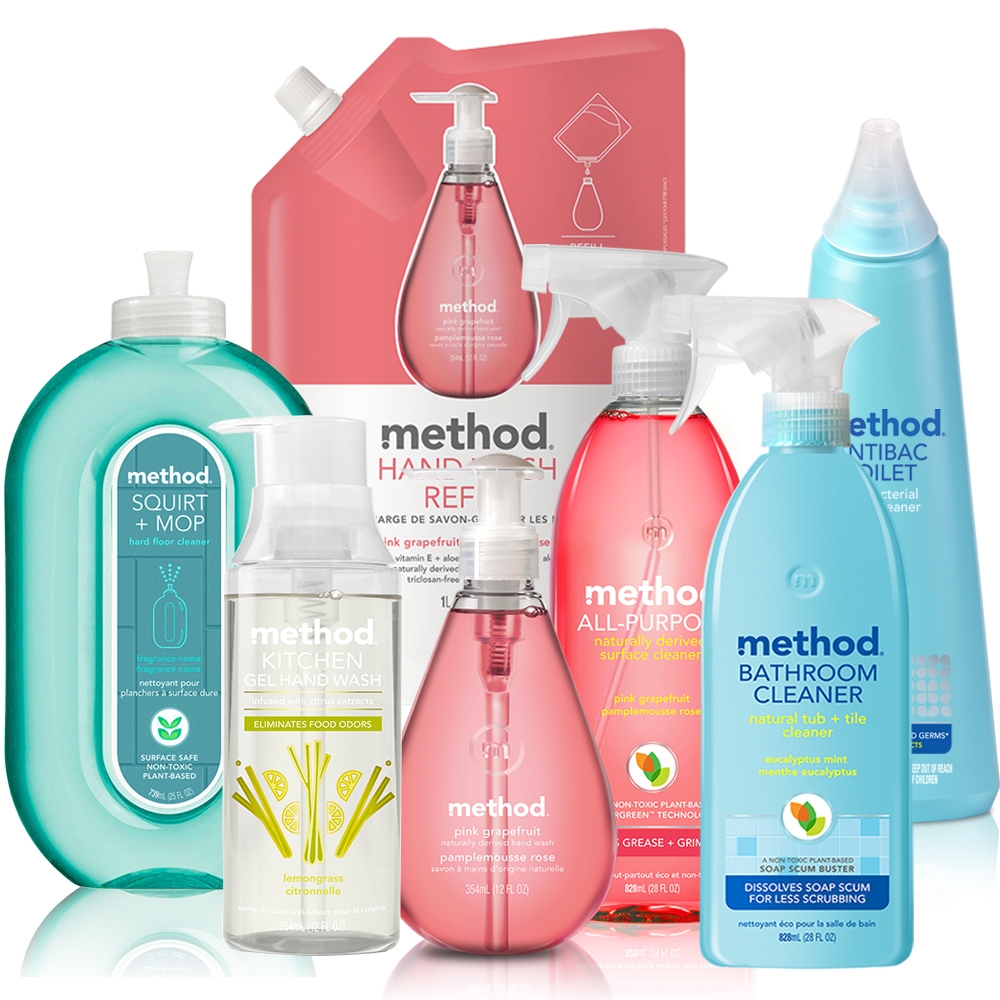 Method 美則 提升品味居家清潔7件組(各式地板、洗手乳、去味洗手、浴廁、馬桶、多功能)