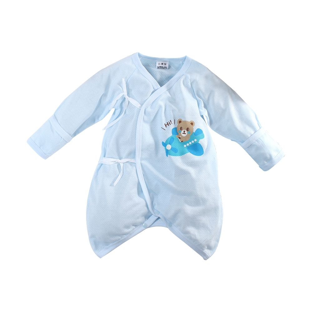 魔法Baby包屁衣 台灣製嬰兒薄長袖護手蝴蝶衣  k51596