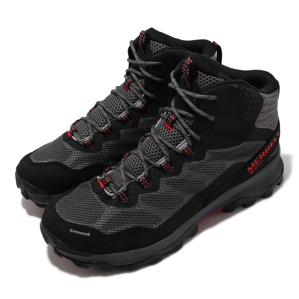 Merrell 戶外鞋 Speed Strike GTX 男鞋 襪套式 防水 彈性支撐 穩定 耐磨 抓地 黑 灰 ML066871