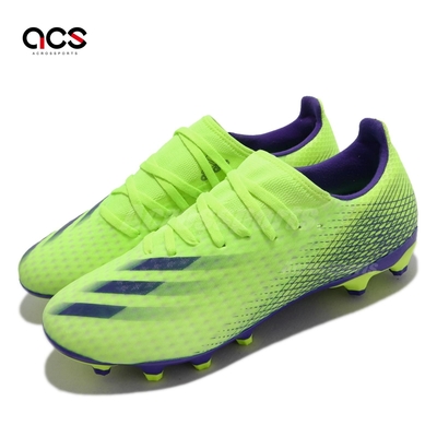 adidas 足球鞋 X Ghosted 3 MG 運動 男鞋 海外限定 愛迪達 包覆 草皮球場 綠 紫 EG8157