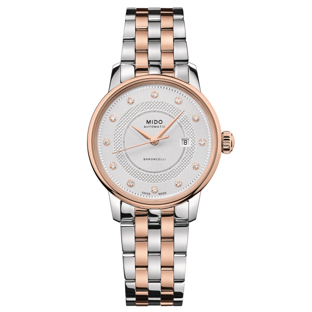 MIDO美度 官方授權 BARONCELLI SIGNATURE永恆系列 經典機械腕錶 母親節 禮物 30mm/ M0372072203601