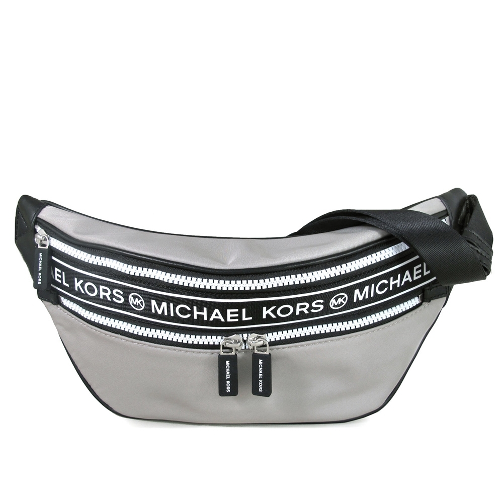 MICHAEL KORS Kenly 品牌Logo字樣防潑水腰/胸兩用包(冷灰)