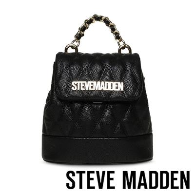 STEVE MADDEN-BCHERISH 菱格紋鍊條後背包-黑色