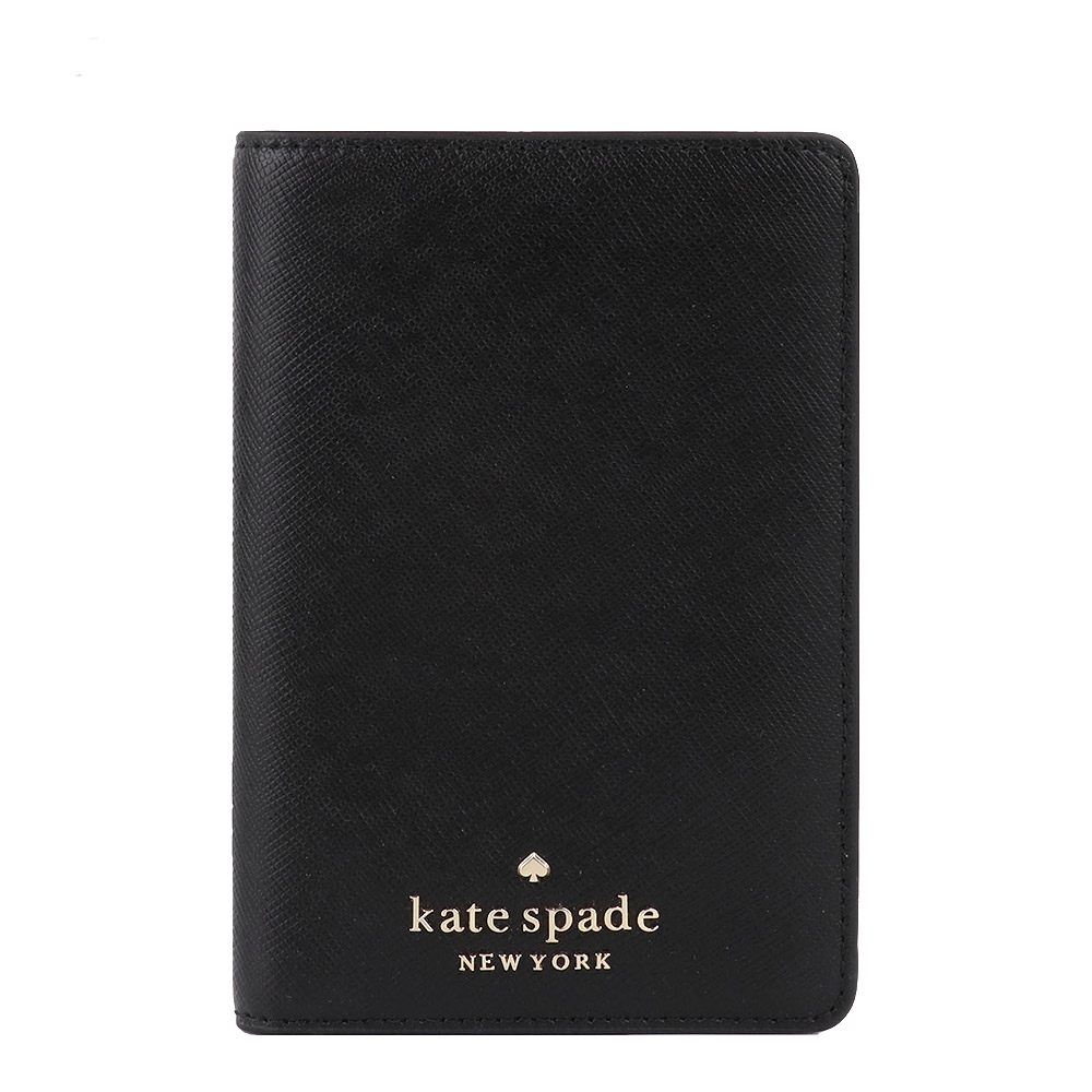 KATE SPADE Staci防刮皮革對開護照萬用夾(黑色)