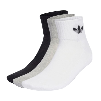 【Adidas 愛迪達】 MID ANKLE SCK 基本款短襪 男女 - IJ5612