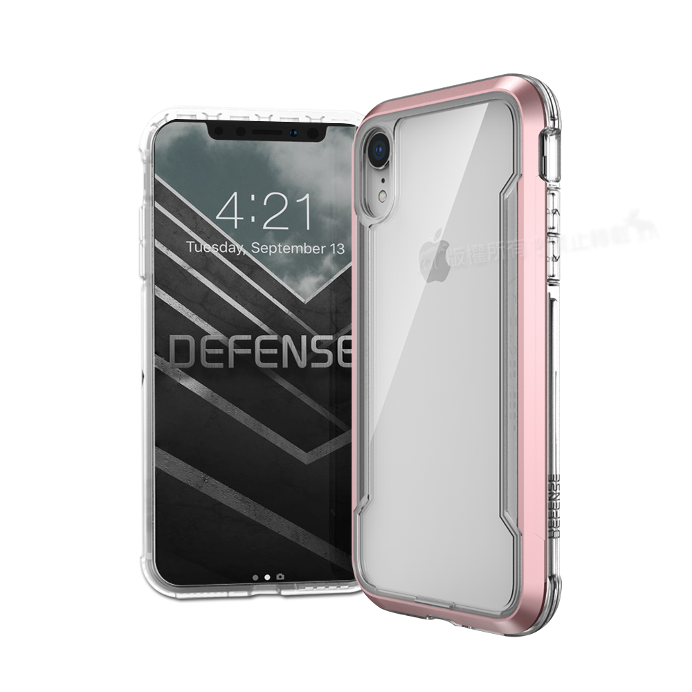 DEFENSE 刀鋒極盾Ⅲ iPhone XR 6.1吋 耐撞擊防摔手機殼(清透粉)