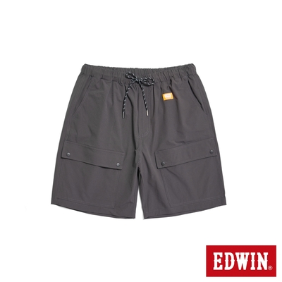 EDWIN 橘標 涼感機能寬版短褲-男-暗灰色