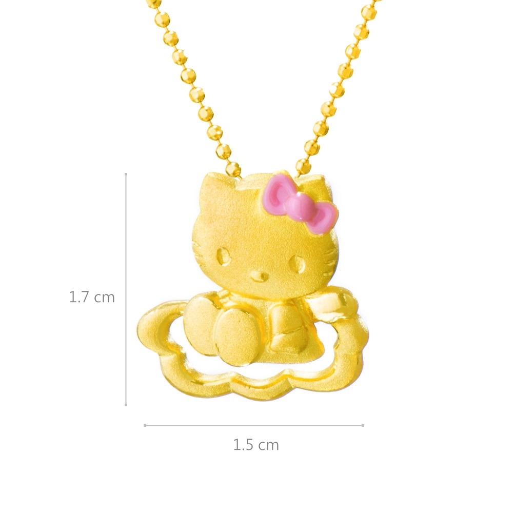 鎮金店Just Gold Hello Kitty純金系列戀愛物語-黃金墜子| Just Gold 鎮