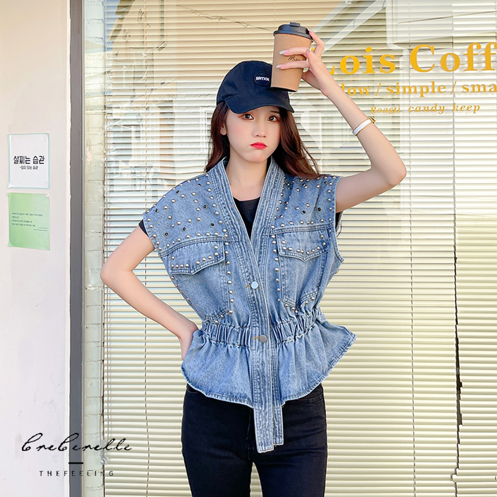 GF-快時尚-韓系簡約時尚丹寧外套-藍色(F)