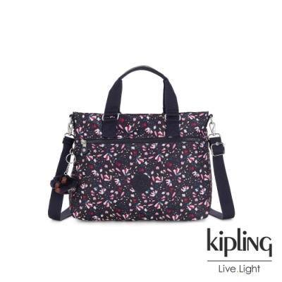 Kipling 絢麗百花前後拉鍊袋手提側背兩用包-GELLA