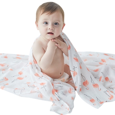 荷蘭Muslintree嬰兒紗布包巾蓋被雙層手繪竹纖維浴巾
