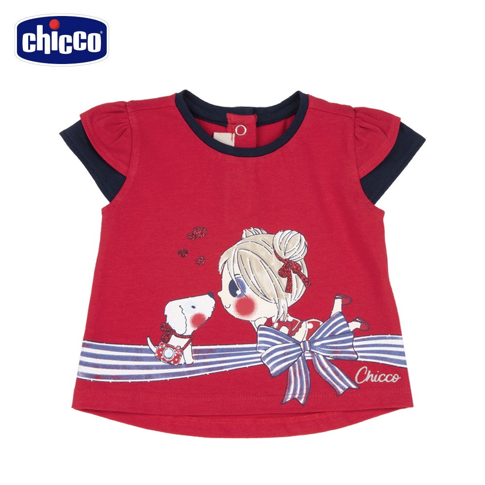 chicco-甜美時尚-荷葉雙層短袖上衣