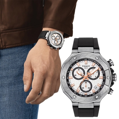 tissot天梭 官方授權 t-race chronograph 競速系列計時錶 送禮首選-45mm t1414171701100