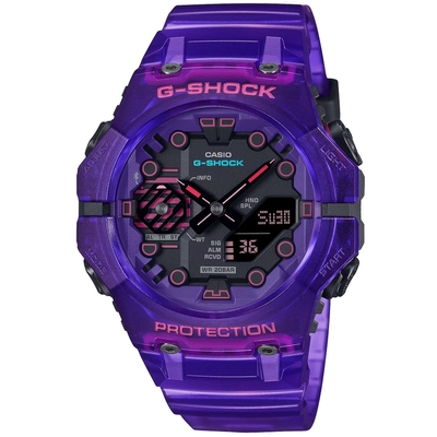 CASIO 卡西歐 G-SHOCK 藍牙連線 科幻宇宙雙顯腕錶 母親節 禮物 46mm / GA-B001CBRS-6A