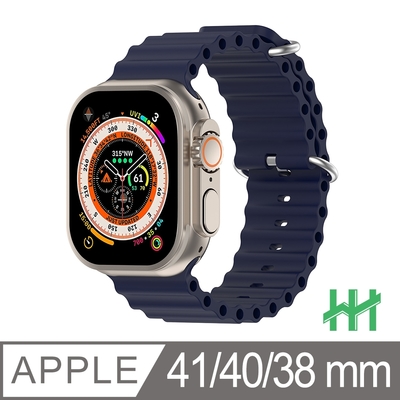 【HH】Apple Watch 38/40/41mm 可調扣環海洋矽膠錶帶(藍色)