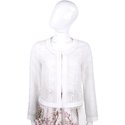 BLUGIRL 白色蕾絲織花設計外套