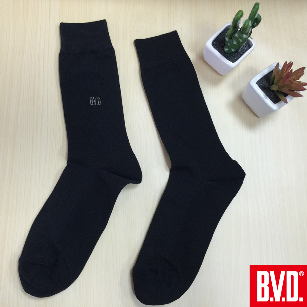 BVD 細針休閒男襪-黑色10雙組(BN408)台灣製造