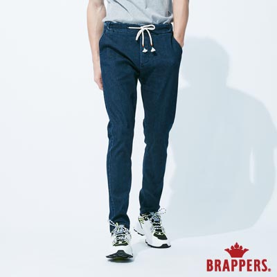 BRAPPERS 男款 彈性針織鬆緊帶運動八分褲-藍