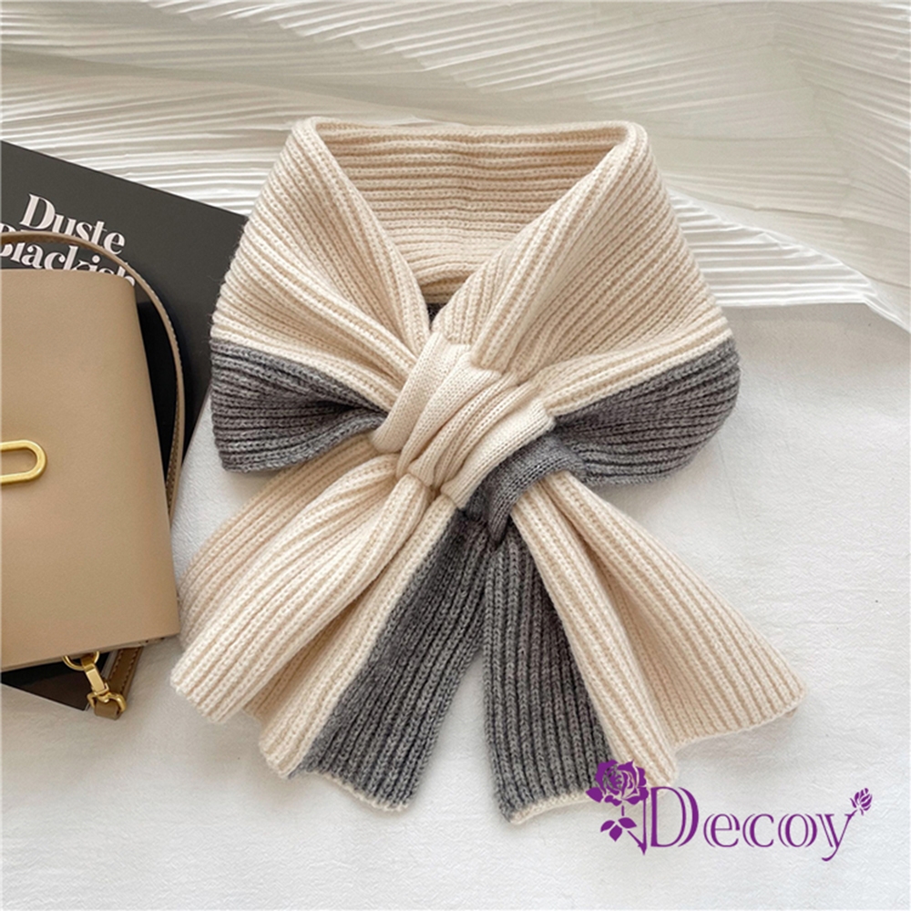 Decoy 雙色蝴蝶結 保暖針織輕巧脖圍圍巾 多色可選