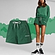 Puma 短褲 Team Shorts 女款 草地綠 白 防潑水 鬆緊 抽繩 運動褲 53900537 product thumbnail 1