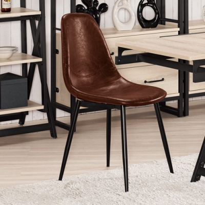 Boden-雷瓦工業風皮革餐椅/單椅(兩色可選)-45x52x82cm