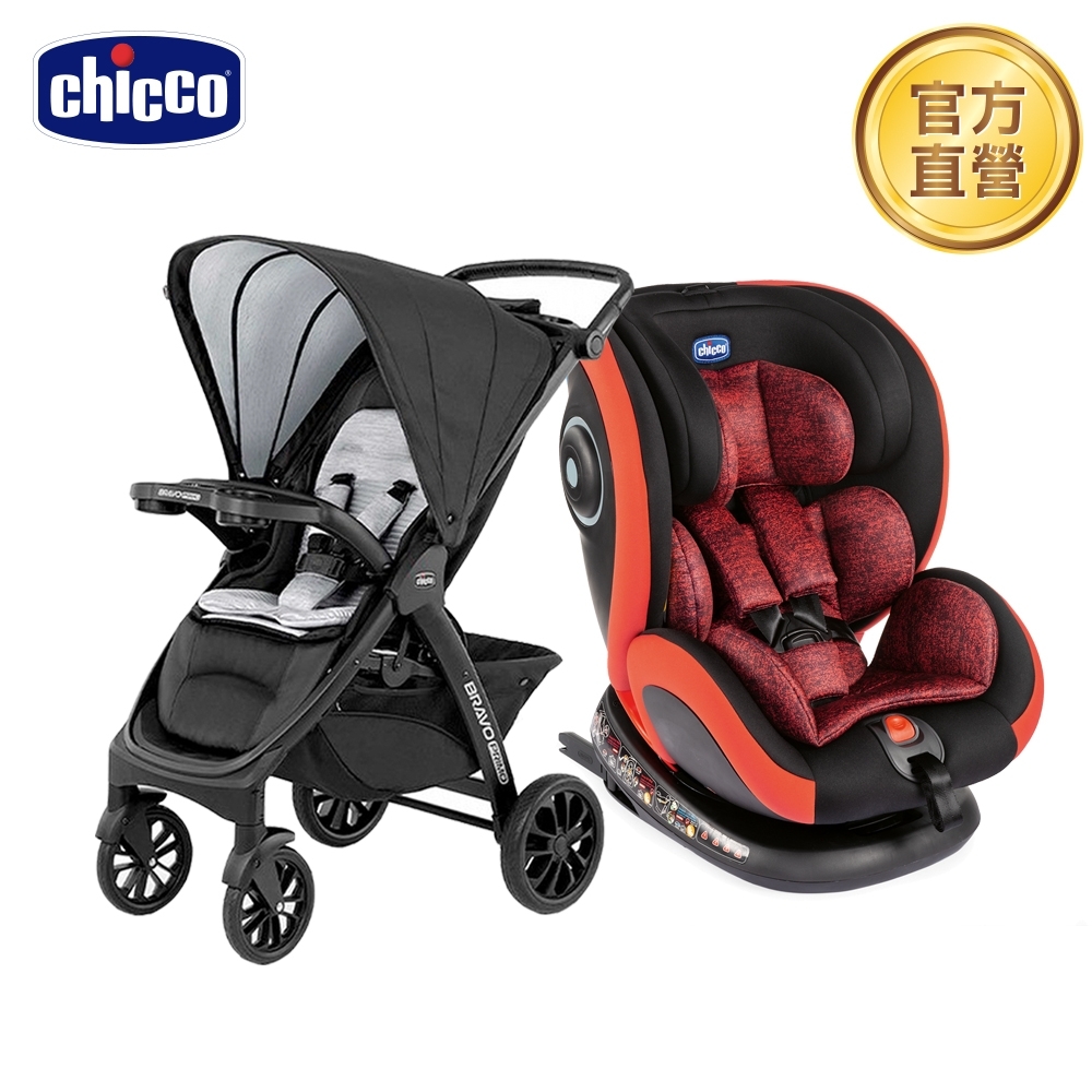 chicco-Seat 4 Fix Isofix安全汽座+Bravo極致完美手推車特仕機能air版(卓越勁黑)