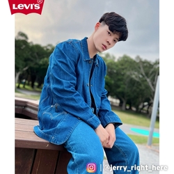 Levis Red工裝手稿風 男款 工程師牛仔外套 / 復古大口袋設計