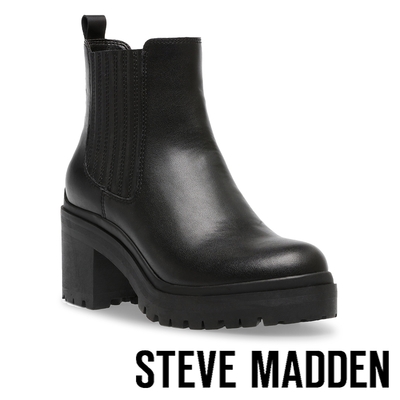 STEVE MADDEN-ENCOUNTER 側鬆緊中跟短靴-黑色