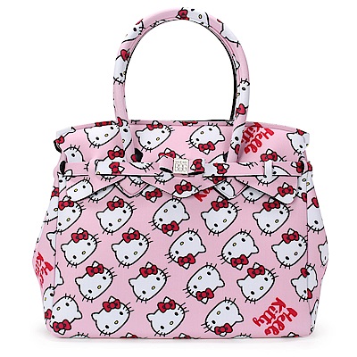SAVE MY BAG Miss系列Hello Kitty輕量托特包-粉紅色