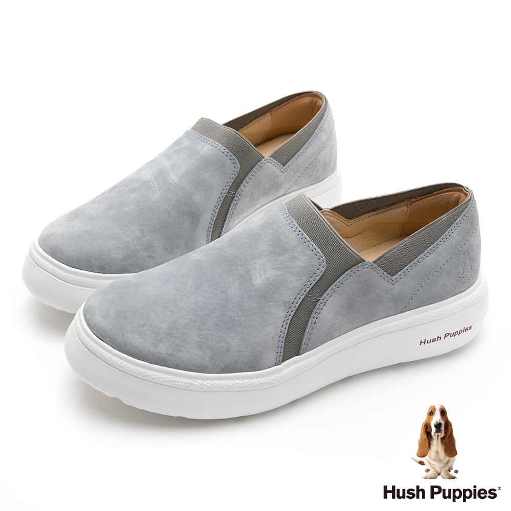 Hush Puppies 素色懶人休閒便鞋-灰色