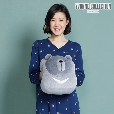 YVONNE COLLECTION 黑熊暖手枕- 岩石灰