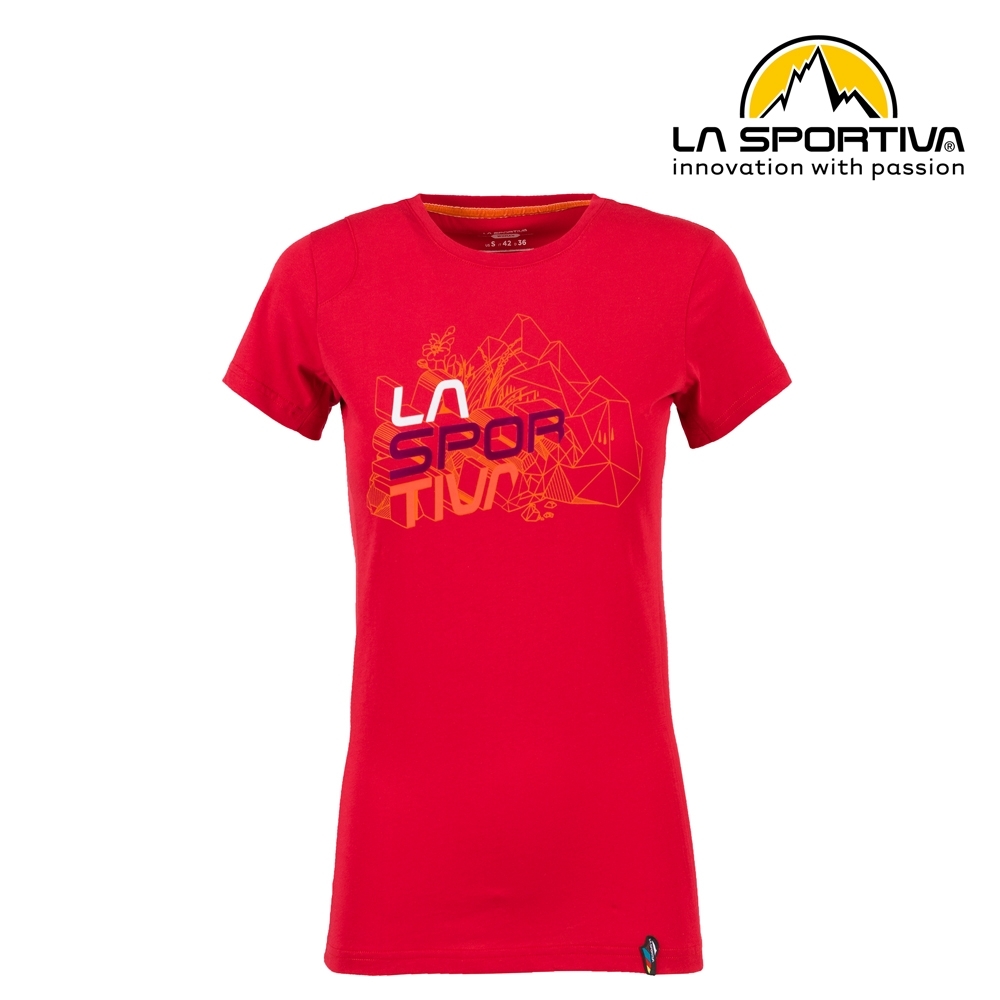 【義大利 LA SPORTIVA】Cubic T-Shirt 透氣短袖上衣 女款 紅色 #O07308308