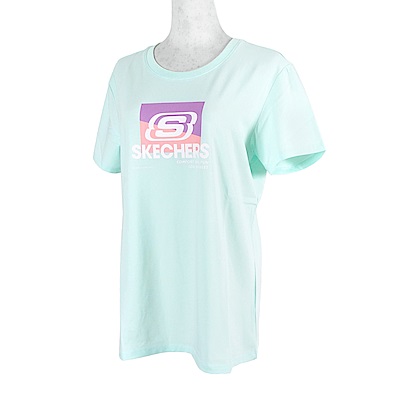 Skechers Shirts [L221W002-0146] 女 T恤 短袖 棉質 舒適 休閒 淺綠