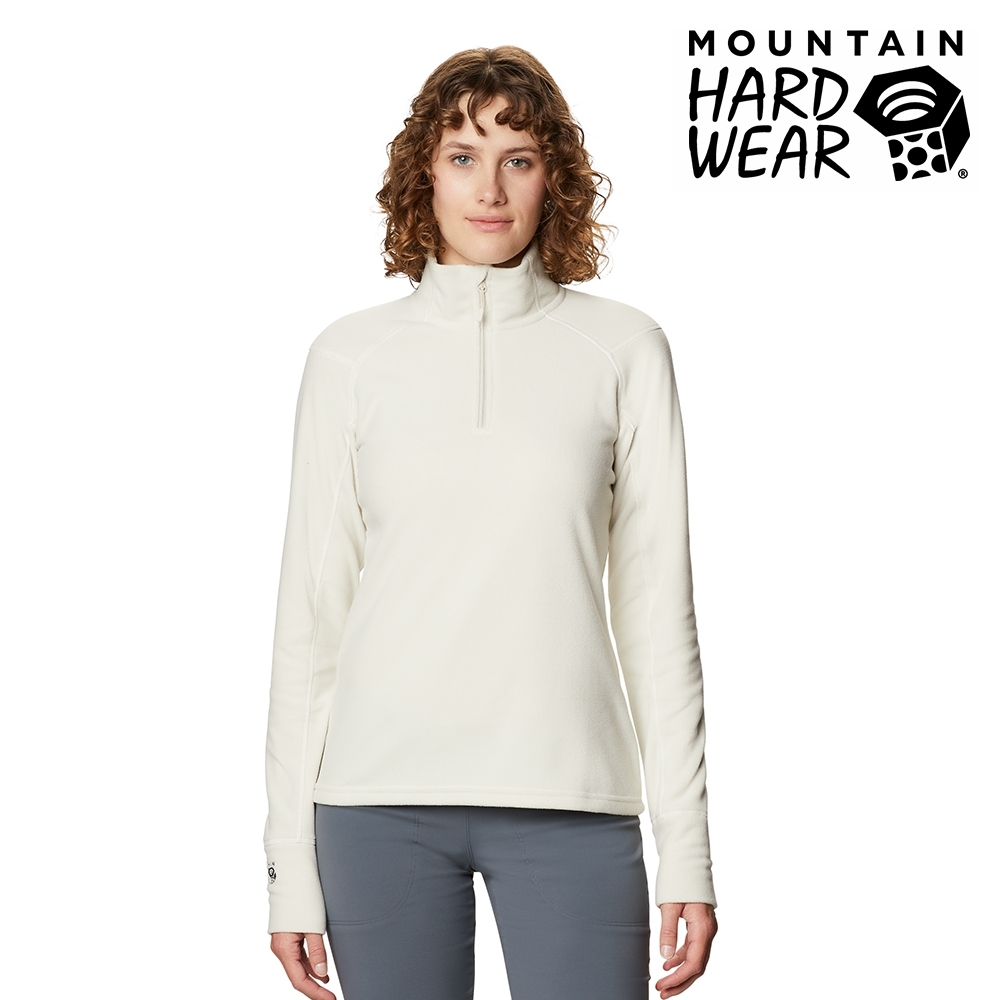 【美國 Mountain Hardwear】Microchill 2.0 Zip T-Shirt 保暖長袖排汗衣 女款 石灰 #1677371