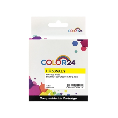Color24 for Brother 黃色高容量 LC535XL-Y 相容墨水匣