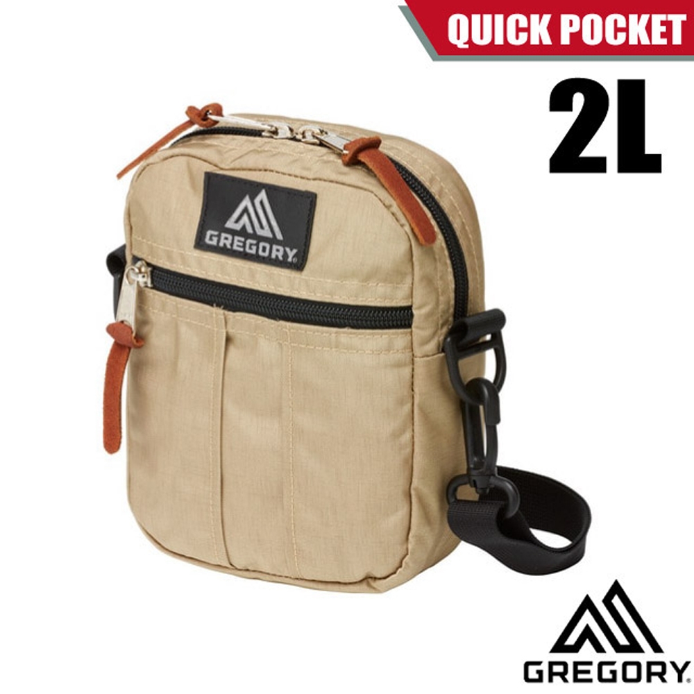 GREGORY QUICK POCKET 2L 超輕可調式斜背包(可拆卸肩帶.可當手包提或腰包)_沙色