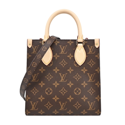 Louis Vuitton Sac Plat BB Monogram帆布手提/斜背包(卡其)M46265