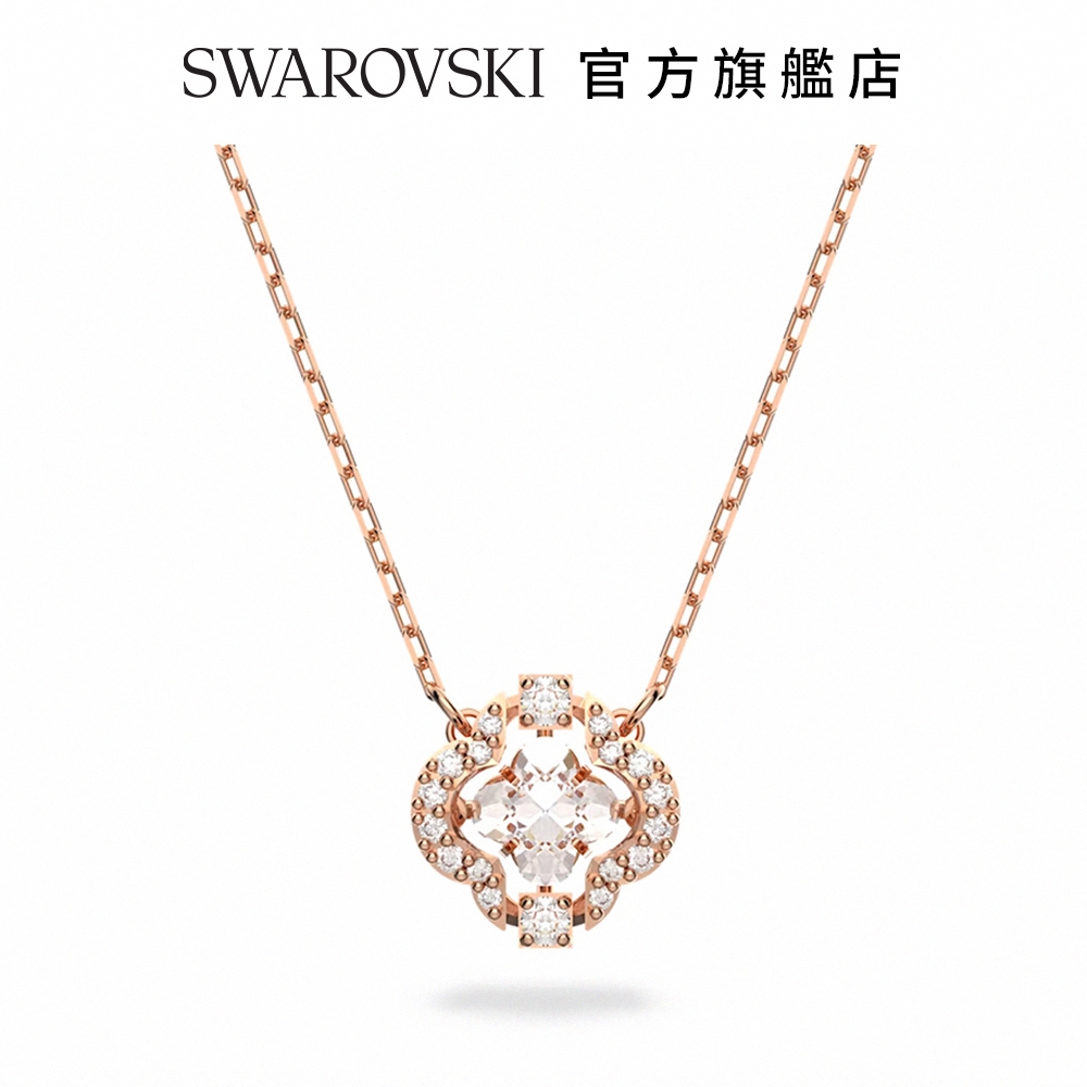 SWAROVSKI 施華洛世奇 Sparkling Dance 項鍊 白色 鍍玫瑰金色調