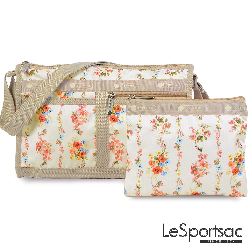 LeSportsac - Standard雙口袋斜背包-附化妝包(新娘花圈)