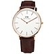 DW Daniel Wellington 現代簡約真皮手錶-白x玫瑰金框x咖啡/40mm product thumbnail 1