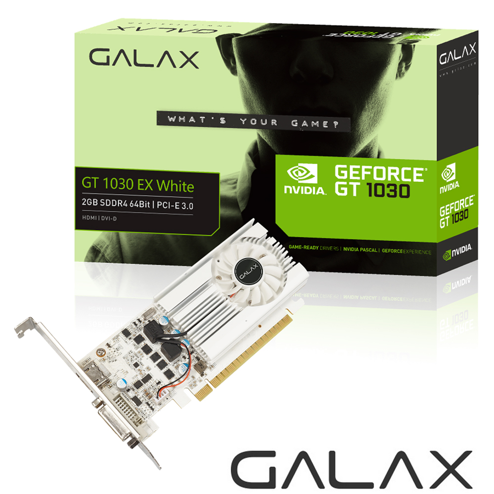 GALAX 影馳 GT 1030 EX White 2GB SDDR4 顯示卡