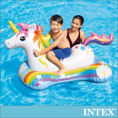 INTEX 獨角獸造型充氣戲水玩具163x86cm-適3歲以上(57552)