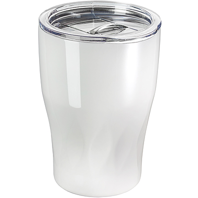《REFLECTS》附蓋雙層不鏽鋼杯(白360ml)