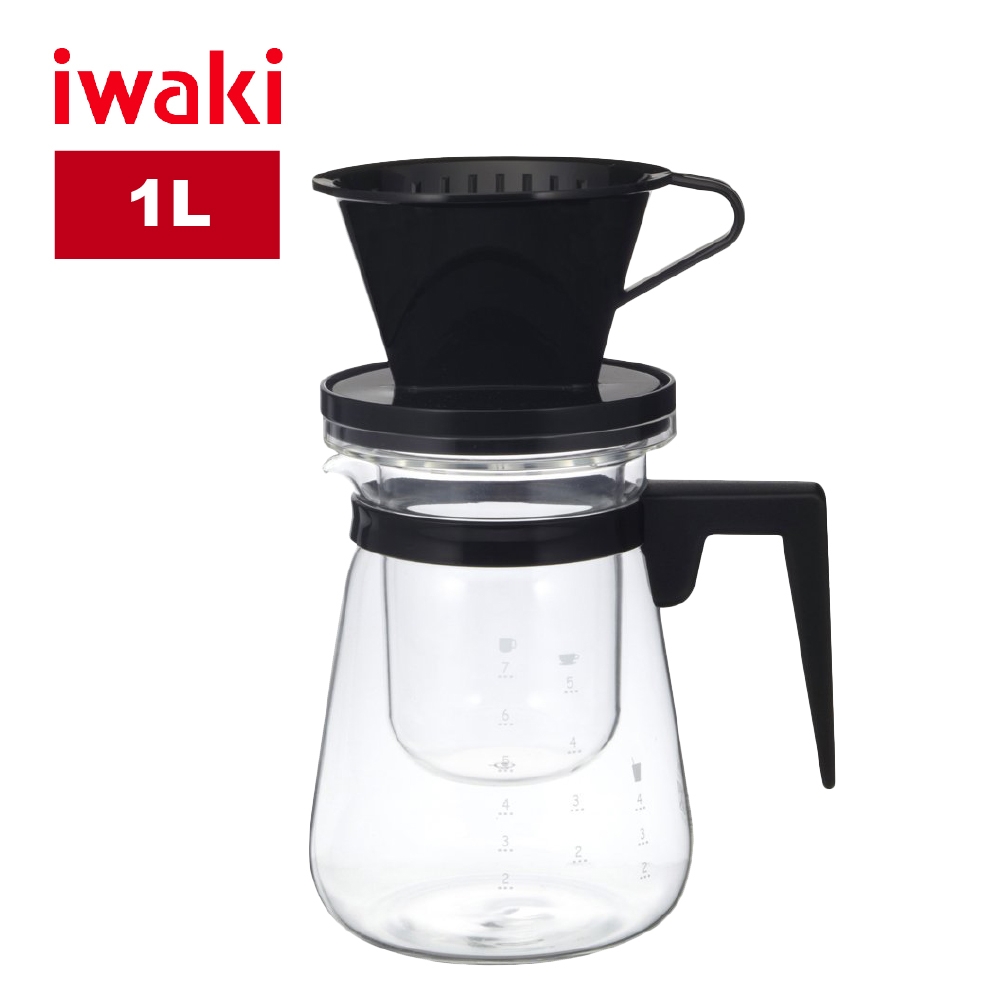 【iwaki】耐熱玻璃冷/熱兩用咖啡壺-1L