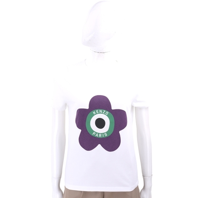 KENZO TARGET 花朵字母短袖TEE T恤(女款/白色)