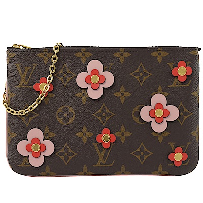 LV M63905 Pochette 小花裝飾雙層斜背鍊包