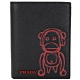 PRADA Pradamalia Otto 紅唇猴子防刮皮釦式短夾(黑色) product thumbnail 1
